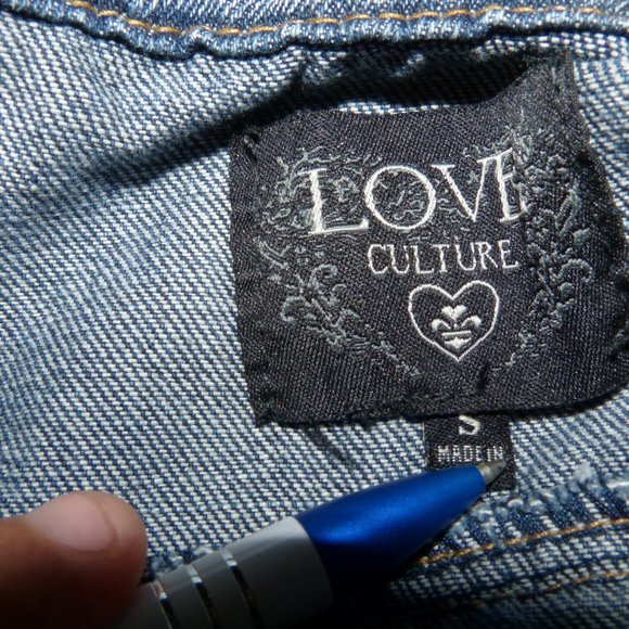 LOVE CULTURE DENIM VEST SZ S - Picture 10 of 11